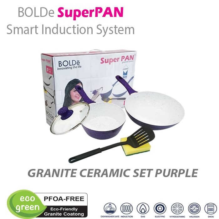 Bolde Super PAN Granite 5 pcs Sets - White Purple